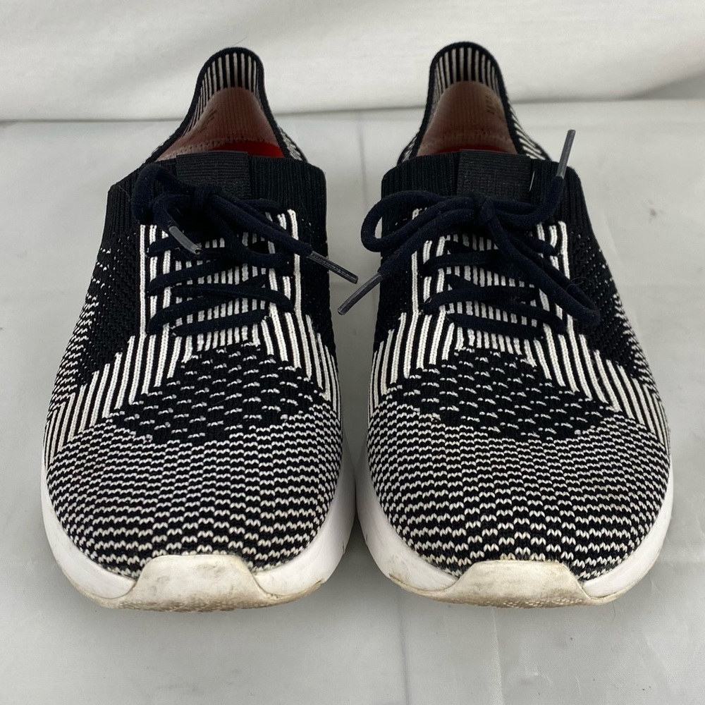 FitFlop X09-429 Knit Sneaker Black White US 6 Comfort Walking Shoes marble knit